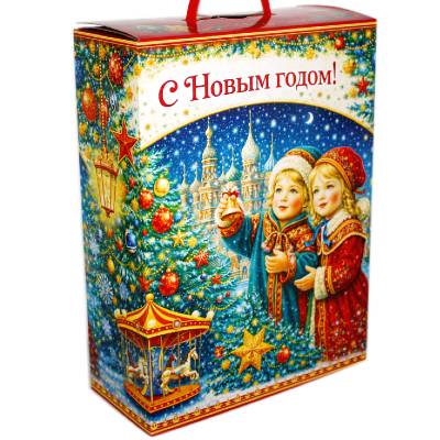 Сладкий подарок на Новый Год в картонной упаковке весом 5000 грамм