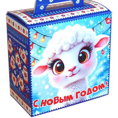 Сладкий подарок на Новый Год в картонной упаковке весом 600 грамм
