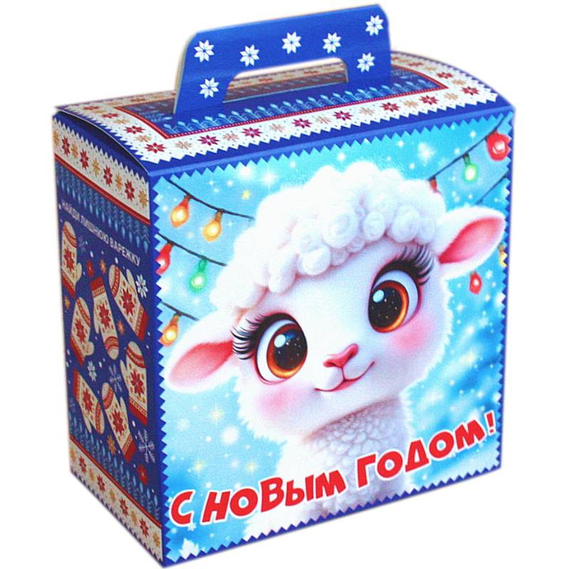 Сладкий подарок на Новый Год в картонной упаковке весом 600 грамм