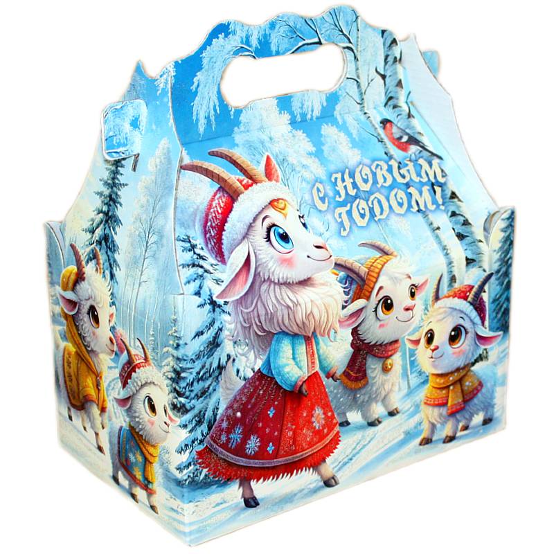 Сладкий новогодний подарок в картонной упаковке
